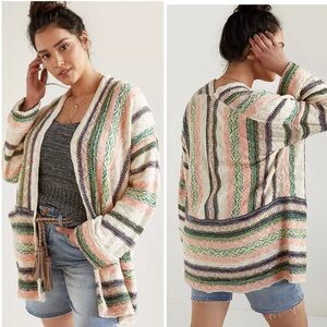 ANTHROPOLOGIE Pilcro Striped Open Front Cardigan Sweater M/L